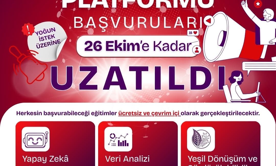 Yapay zekâ ve veri analizi eğitimleri için son başvuru 26 Ekim BANÜ’nün duyurduğu Dijital Üniversite Platformu, üç farklı alanda ücretsiz çevrim
