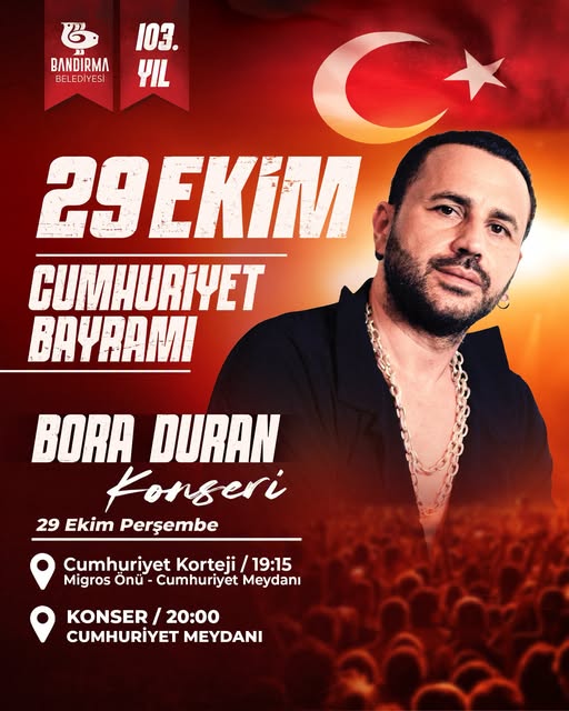 29 Ekim Perşembe günü düzenlenecek kutlamalarda Cumhuriyet Korteji saat 19.15’te