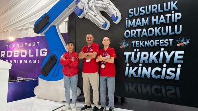 Şanlıurfa’da düzenlenen TEKNOFEST Final Yarışması’nda Susurluk İmam Hatip Ortaokulu öğrencileri